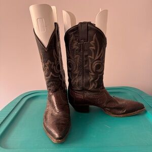 Vintage Justin Lizard cowboy Boots Women's sz. 8